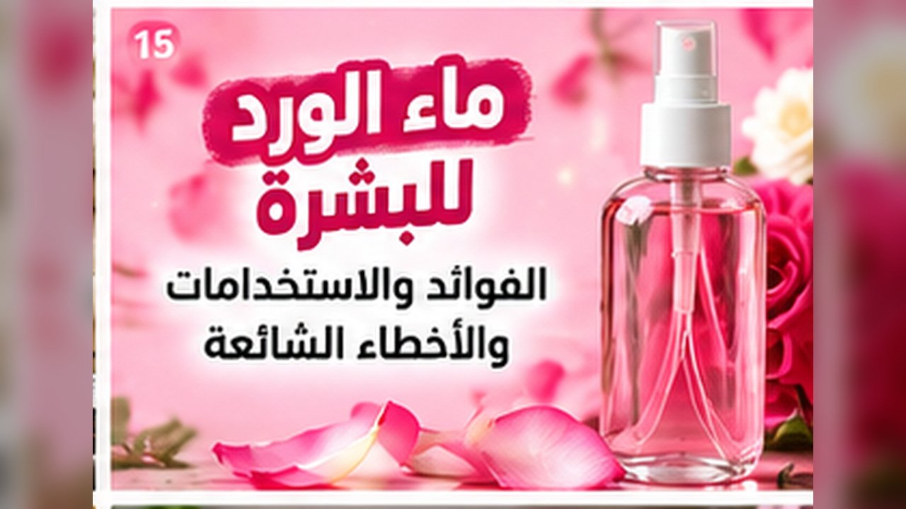 ماء الورد للبشرة: الفوائد والاستخدامات والأخطاء الشائعة