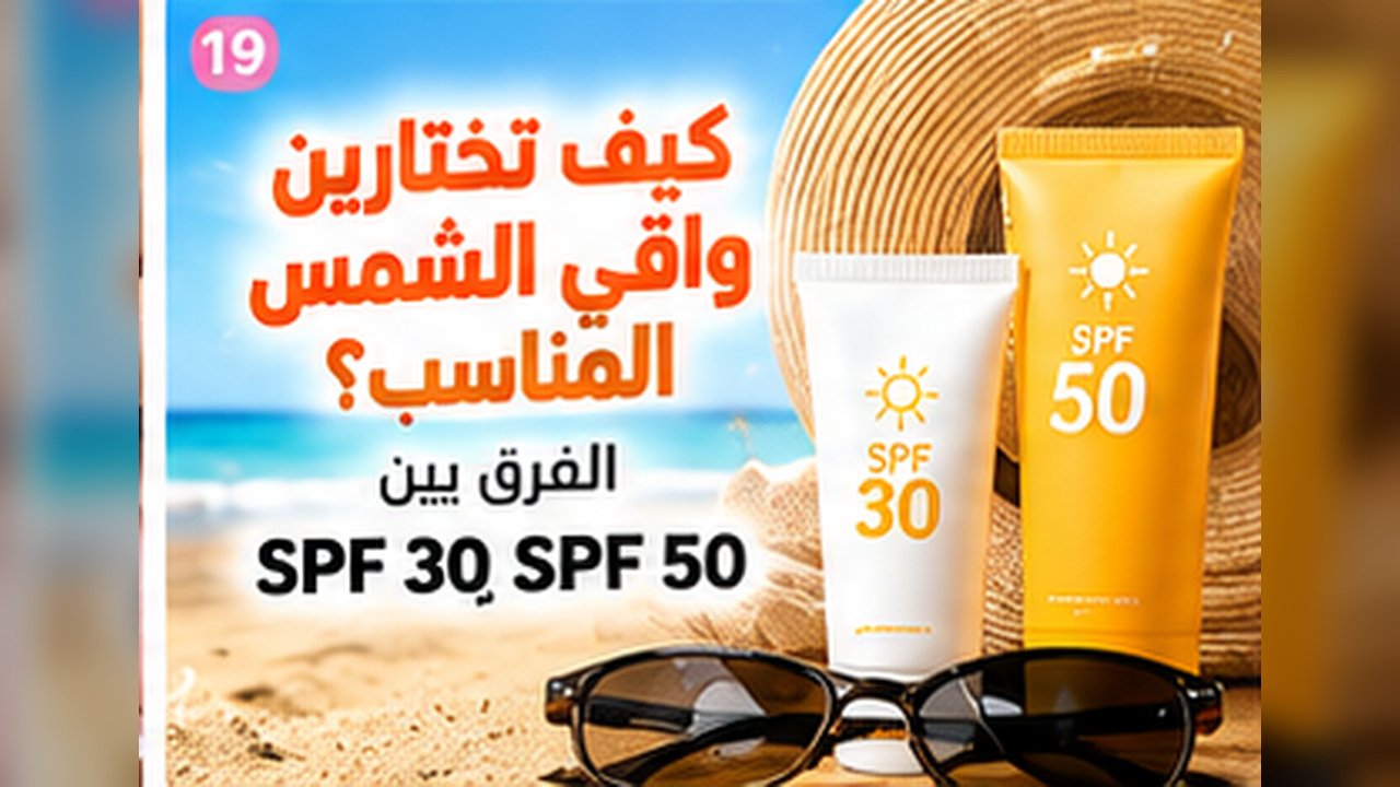 كيف تختارين واقي الشمس المناسب؟ الفرق بين SPF 30 وSPF 50