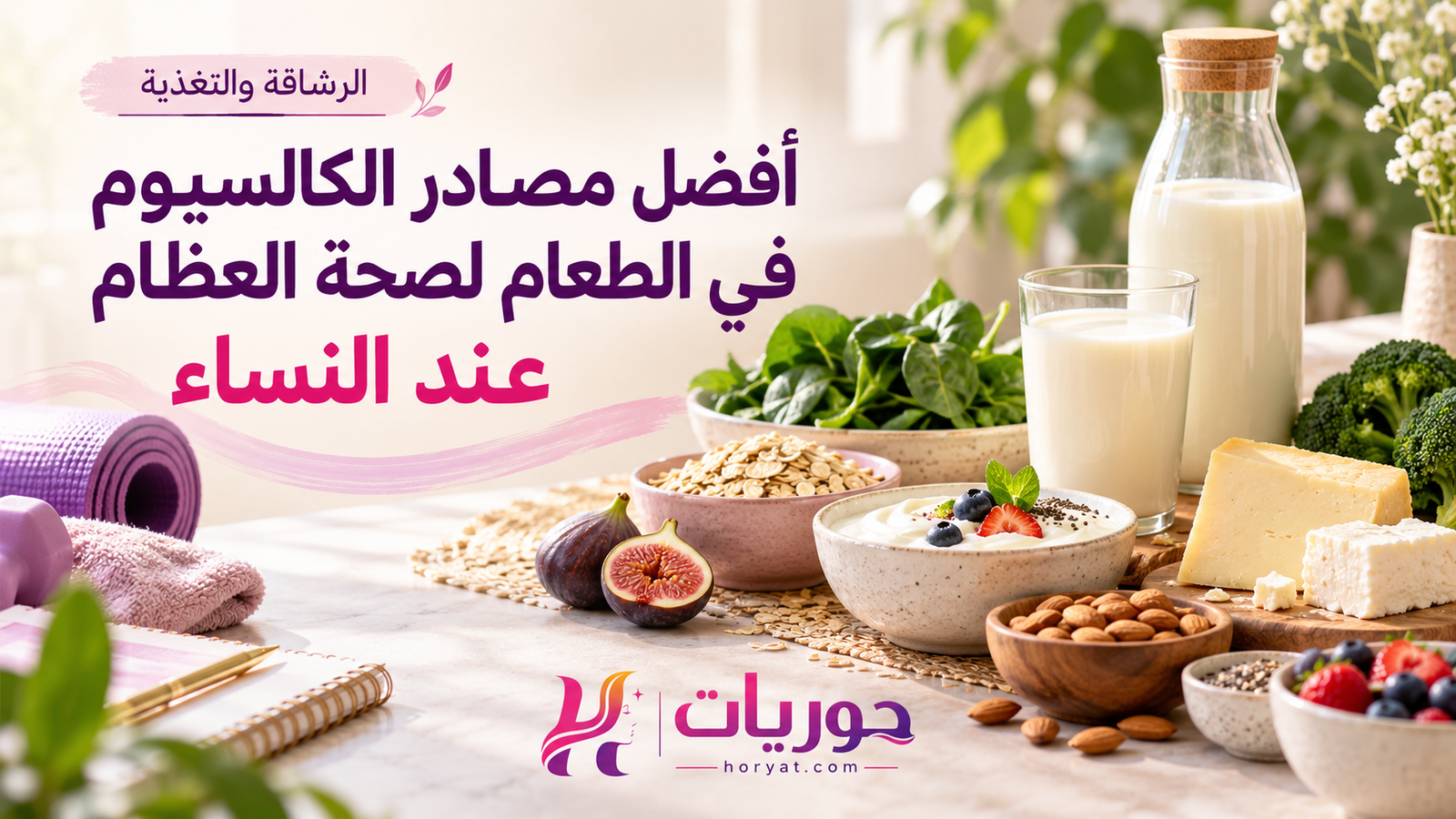 أفضل مصادر الكالسيوم في الطعام لصحة العظام عند النساء